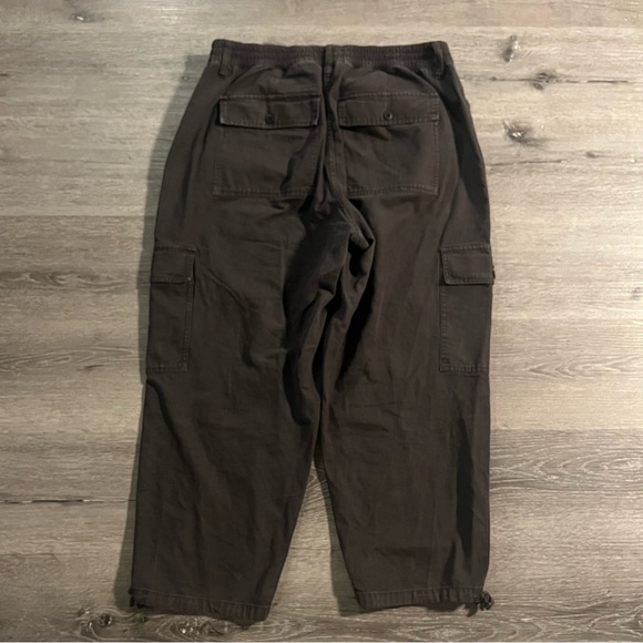 Madewell Garment-Dyed Cargo Jogger Pants Black Coal Size 31 Baggy Pull On Ankle - Picture 7 of 15